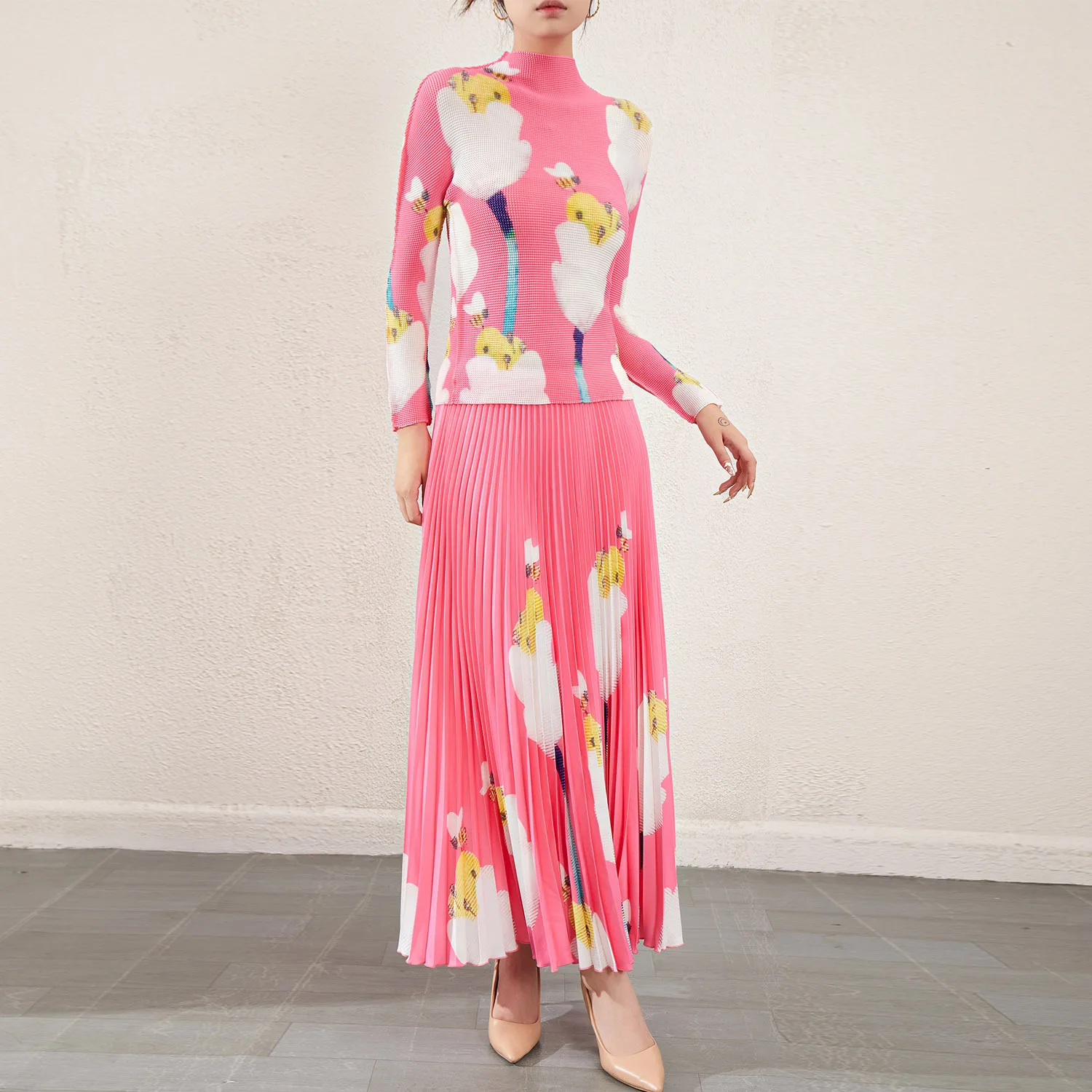 Плиссированный и облегчающий век модный комплект весна-осень Новинка три дома