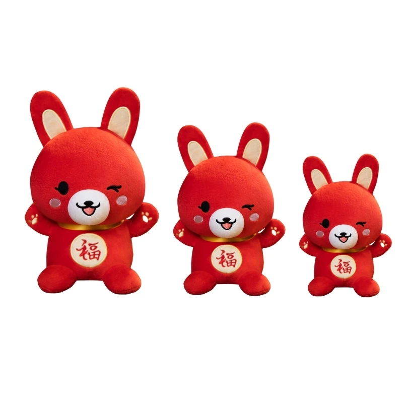 

Chinese Zodiac Rabbit Cute Stuffed Animal Baby Toy Solicit Wealth Party Supply DropShipping