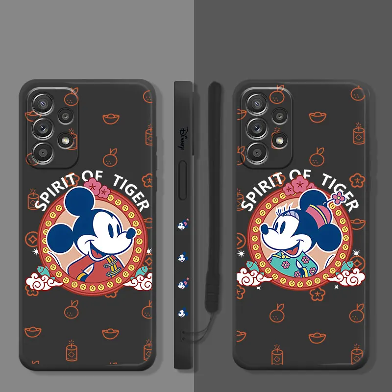 

Liquid Case For Samsung Galaxy A73 A71 A72 A12 A21s A22 A23 A31 A32 A51 A52 A52s A53 A02s Disney Mickey Minnie Tiger Clothes