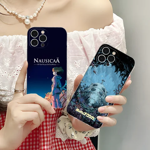 Чехол Nausicaa Valley Wind для iPhone 16, 15, 14, 13, 12, 11 X XR XS Pro Max Plus, мини-прозрачный смарт-чехол для мобильных телефонов