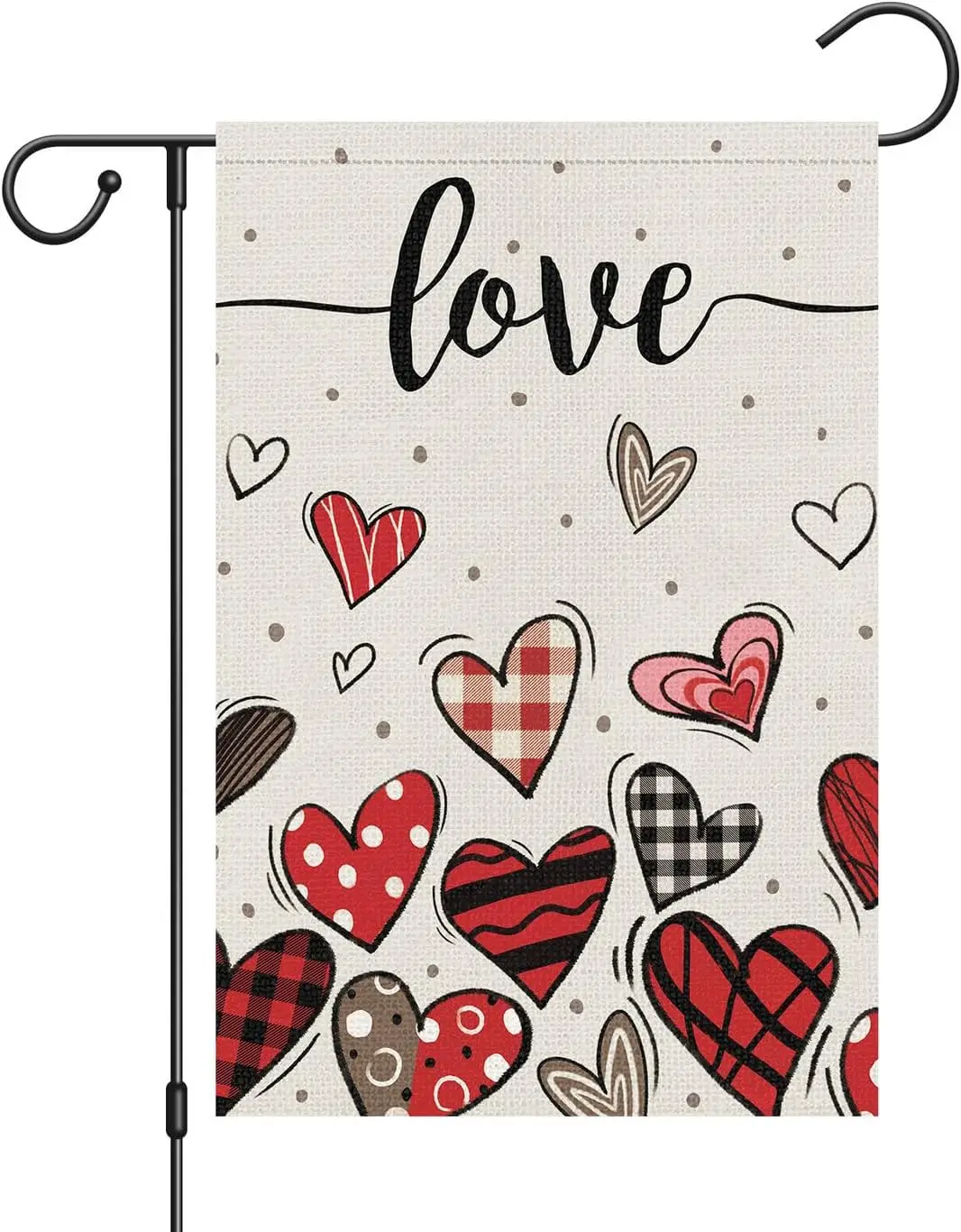 Луиза Маэлис Садовый флаг ко Дню Святого Валентина 12x18 Двусторонняя клетка в