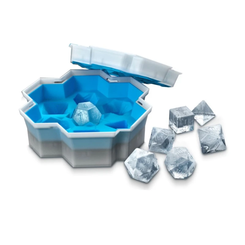 

7 Shape DIY Dice Silicone Ice Tray Mold Game Dice Mini Ice Cube Trays with Lids Mold Whiskey Reusable Mold Crafts