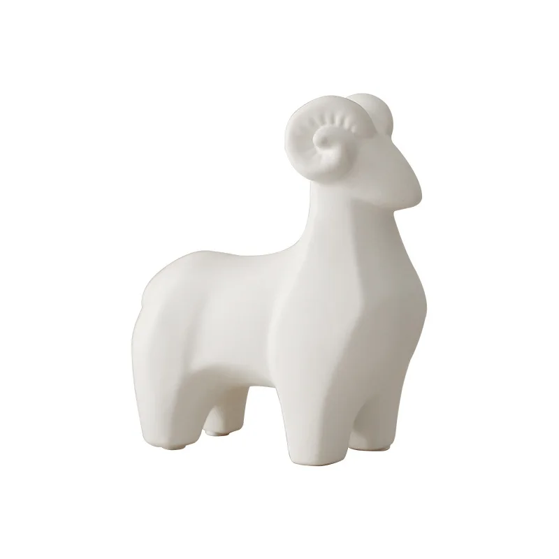 Керамическая статуэтка овцы белая миниатюрная Статуэтка Aanimal в скандинавском