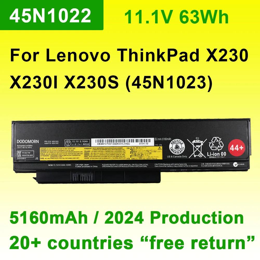 Аккумулятор 45N1022 для ноутбука Lenovo ThinkPad X230 X230I X230S 45N1020 45N1021 45N1023 45N1024 45N1025 44 + 11 1 В 5160