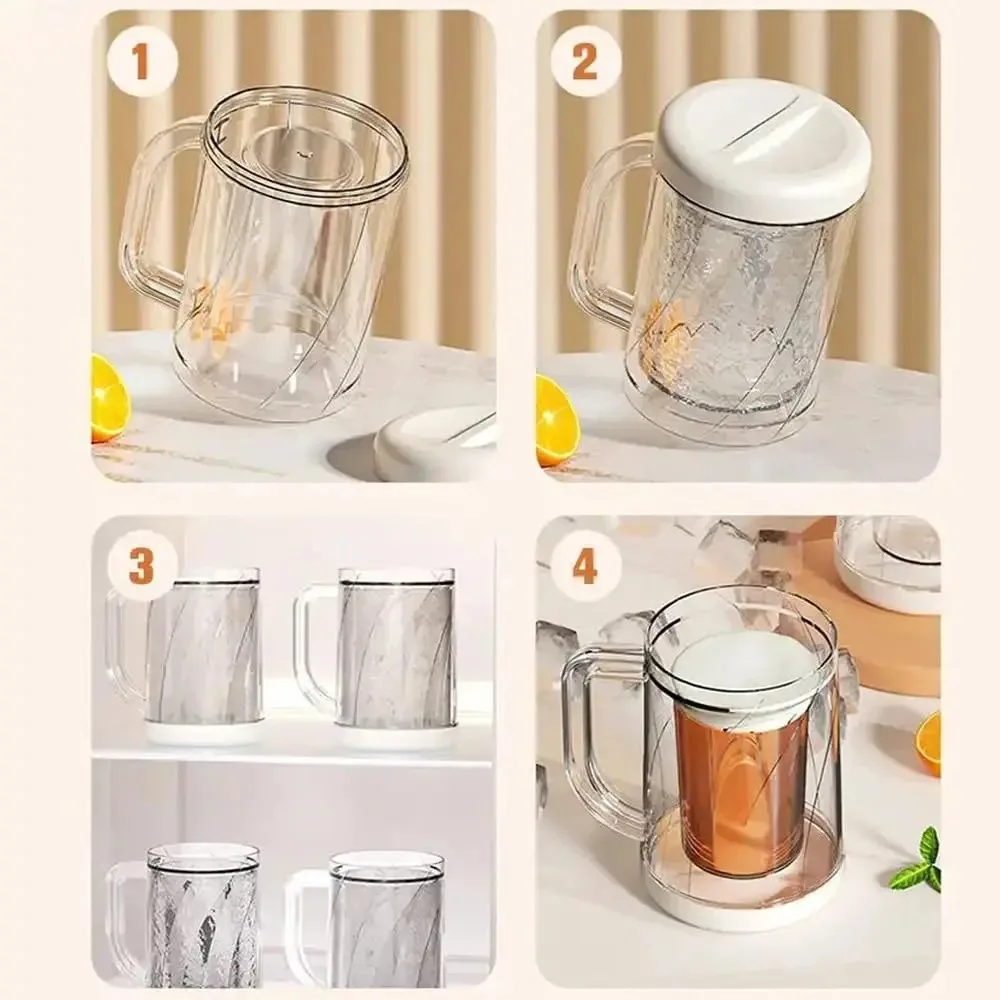 Креативная пивная кружка с двойными стенками прозрачная утолщенная для жидкости
