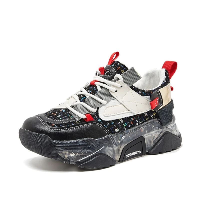 Autuspin 4cm Platform Sneakers Women Fashion Casual Design Genuine Leather Sports Vulcanized Shoes Student Chunky Sneaker Spring