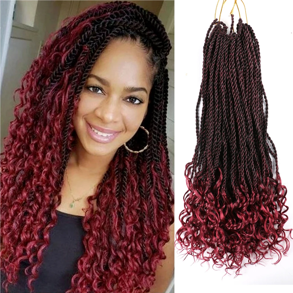 

Dairess, 18 Дюймов, 30 прядей в упаковке, Сенегальские синтетические удлинители волос, вязаные крючком косички, волнистые вьющиеся плетеные волосы для женщин