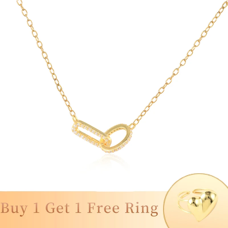 

Женское ожерелье из серебра 925 пробы, с двойным кольцом