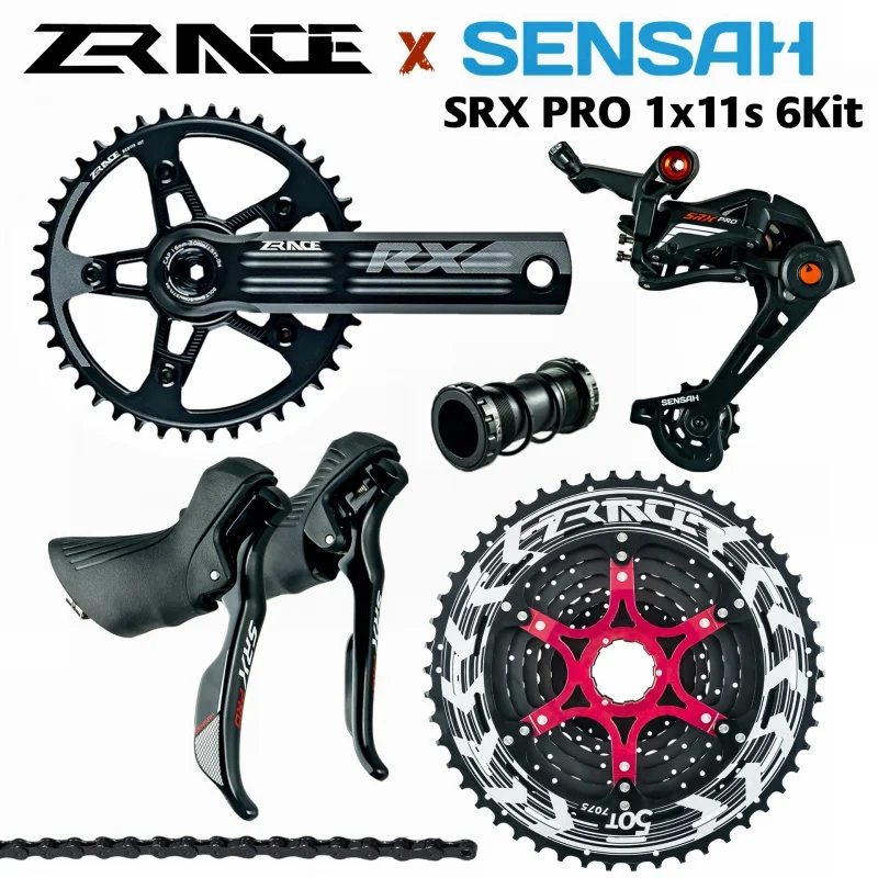 

SENSAH SRX PRO 1x1 1 скорость, 11 s Road Groupset, R/L переключатель передач + задние переключатели + ZRACE ALPHA, гравий-велосипеды Cyclo-Cross