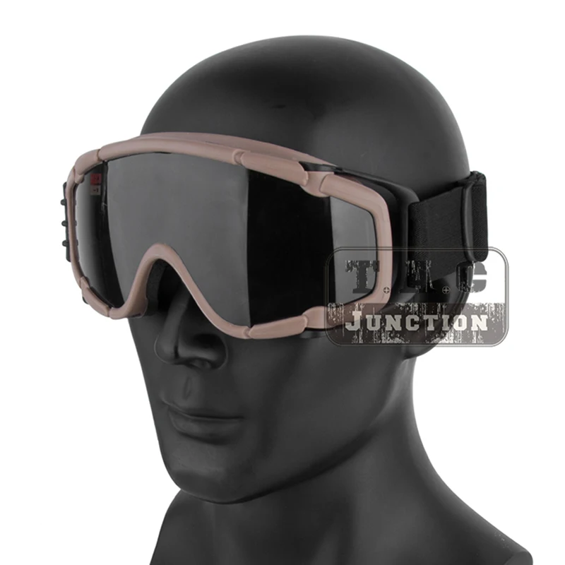 Tactical Paintball Anti-Fog Ballistic Bezel gogle okulary obiektyw wojskowy polowanie Skate jazda na rowerze bezpieczeństwo okulary taktyczne z wentylatorem