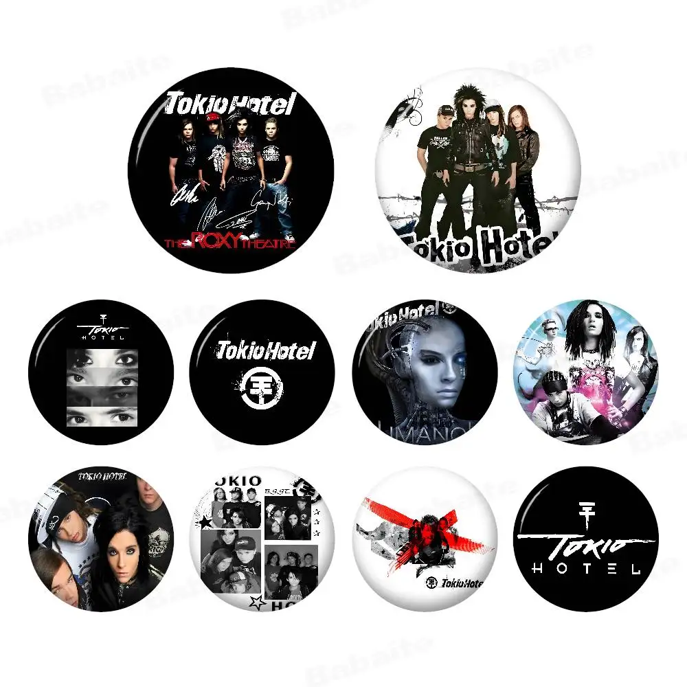 Фото T-Tokio-Hotel Рок-н-ролл креативные значки, забавные круглые броши-заклепки, аксессуары для рюкзаков и шляп, украшения, подарки для друзей №2