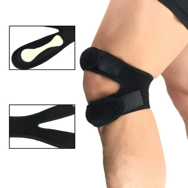 

1PCS Sports Kneepad Double Patellar Knee Patella Tendon Support Strap Brace Pad Protector Open Knee Wrap Strap Band