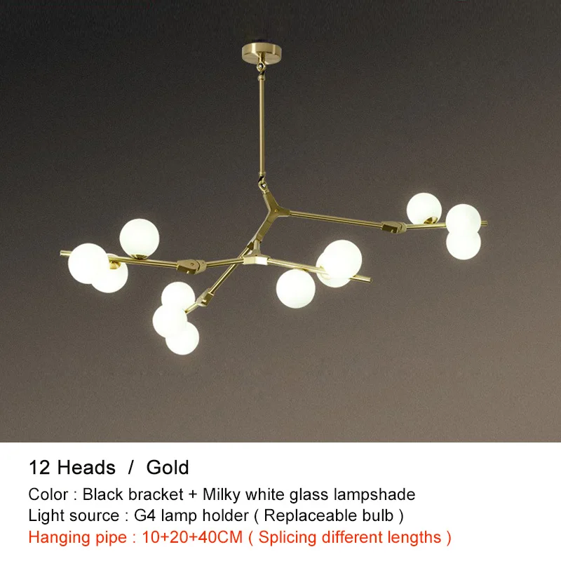 

Люстра IANLOV черная стеклянная 18 ламп