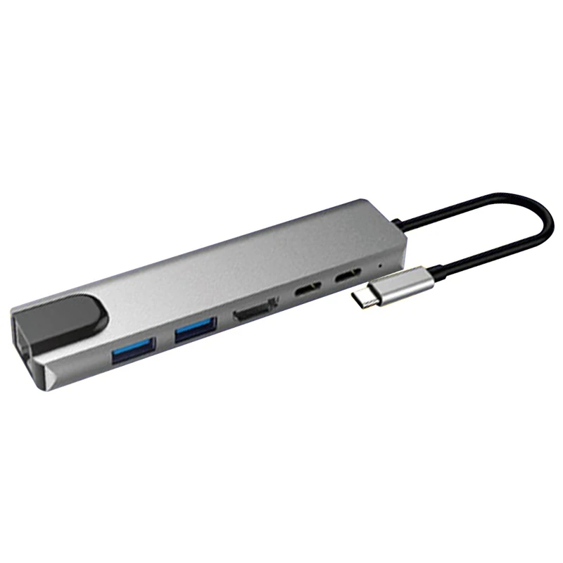 

Высокоскоростные порты USB 3,0, Тип C, разветвитель, 6 в 1, HD ноутбук 4K, 30 Гц, Rj45, Gigabit Ethernet, сетевой PD концентратор, Лидер продаж