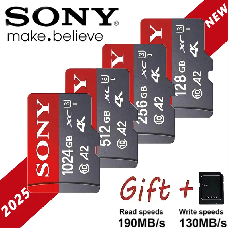 Фото Карта памяти Sony 1 ТБ 512 ГБ 256 ГБ 128 ГБ 64 ГБ Высокоскоростная мини-TF-карта C10 U3 A1 для дрона аудио наблюдения TF-карта №1
