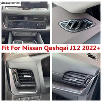 carbon fiber dashboard air ac vent panel steering wheel frame cover trim for nissan qashqai j12 2022 2023 interior accessories