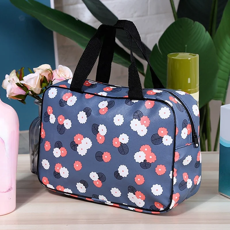 

Waterproof Women Makeup Bag Zipper Plaid Cactus Print Cosmetic Lipstick Organizer Travel Females Toiletry Make Up Storage Pouch