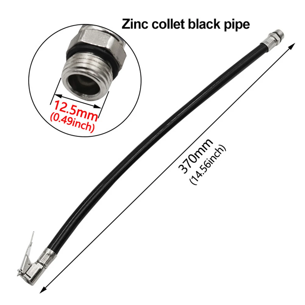 

370mm Air Compressors Inflators Auto Tire Fast Inflator Self-locking Black Tube Hose Adapter Car Air Rubber Hose Lock On Clip