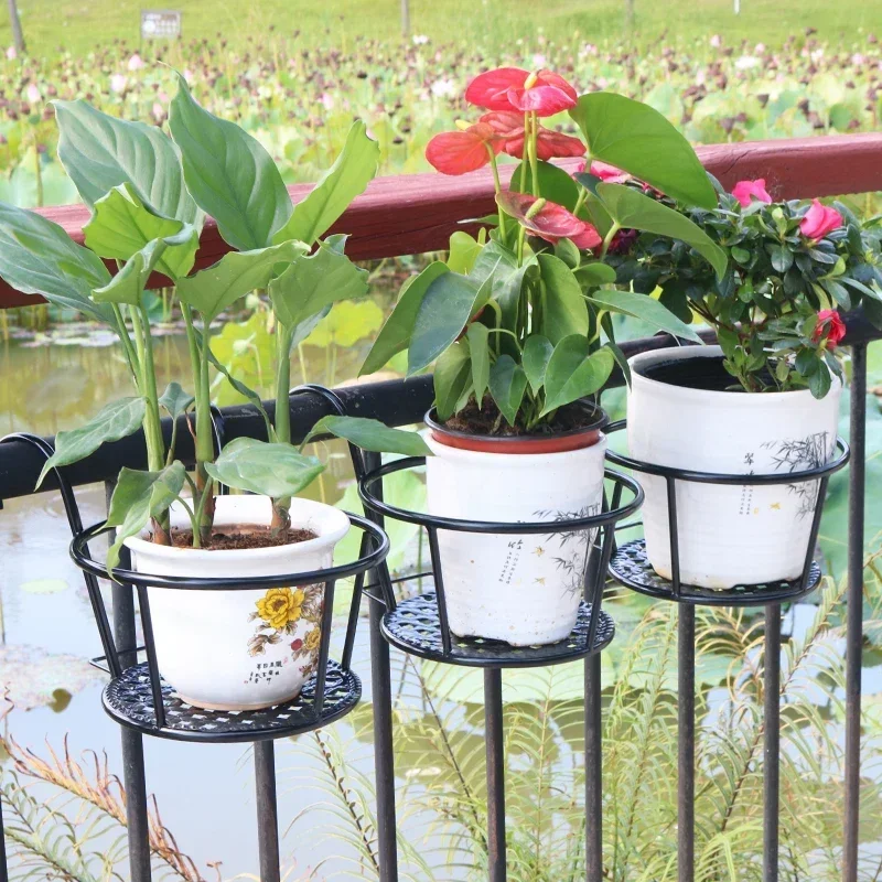 1/2/3 шт. балконный круглый цветочный горшок корзина железные перила забор