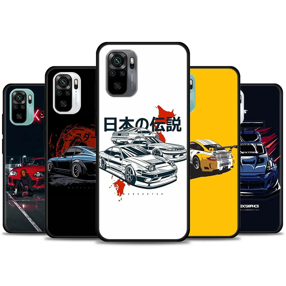 

Sports Car JDM Drift Phone Case for Redmi 10 9 9A 9C 9i K20 K30 K40 Plus Note 10 Pro 11 Pro Soft Silicone