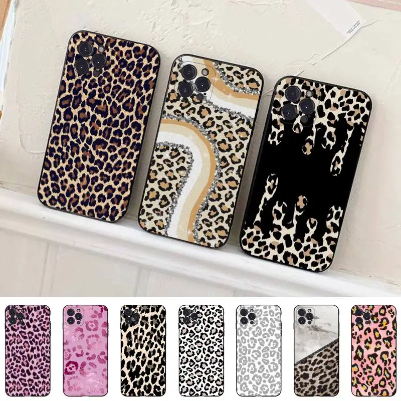 

Leopard print Phone Case For iPhone 8 7 6 6S Plus X SE 2020 XR XS 14 11 12 13 Mini Pro Max Mobile Case