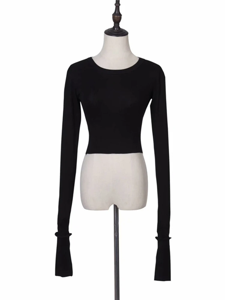 Spice Girl однотонная футболка женская с высокой талией тонкие короткие обтягивающие