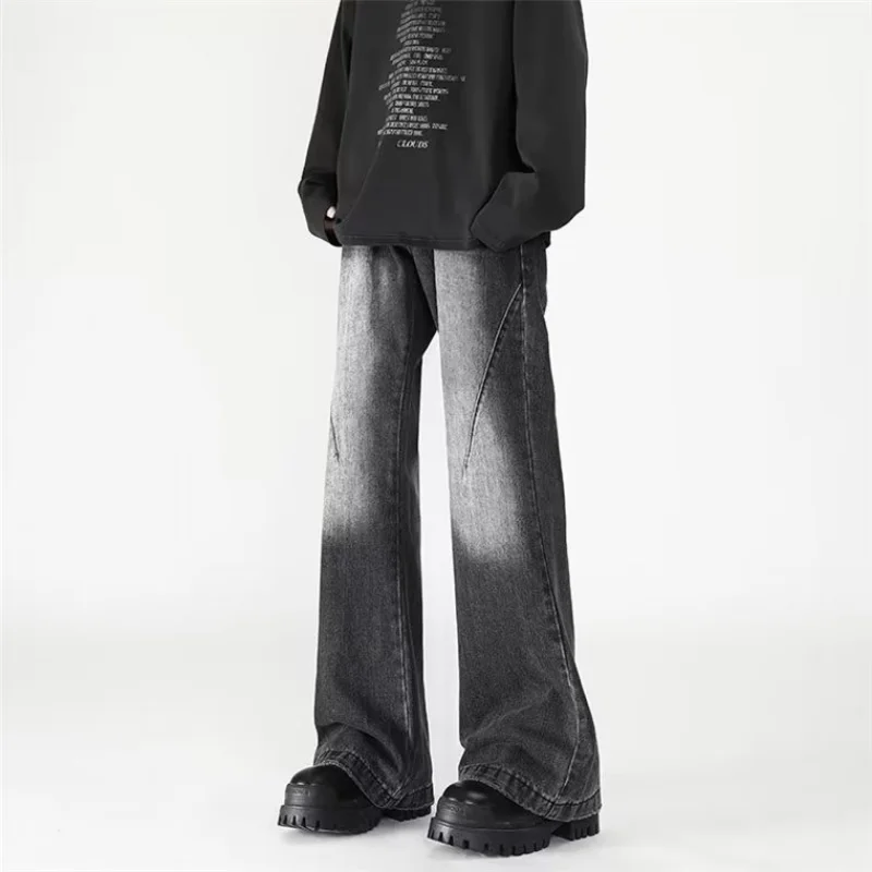 OIMG американские широкие брюки в стиле ретро мужские джинсы Clefit осенне-зимний