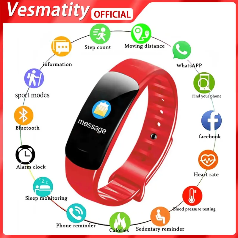 

Смарт-часы для Xiaomi Huawei Apple C1plus, совместимые с фитнес-трекером, спортивные часы, браслет с пульсометром и тонометром