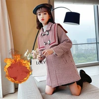 girls woolen coat jacket outwear 2022 stylish plus thicken spring autumn cotton%c2%a0overcoat school soft gift teenagers tops childre