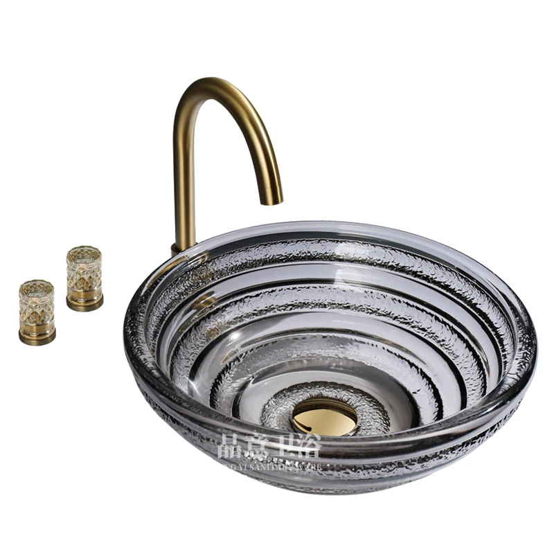 Инновационный модный и простой стиль большой хрустальный настольный умывальник