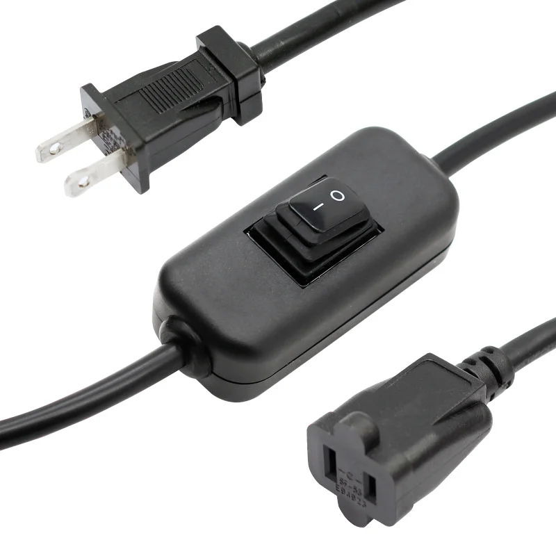

16 AWG On-Off 2 Prong Short Extension Cord with LED 15A Waterproof Switch Heavy Duty Extension Cord Extension Cable