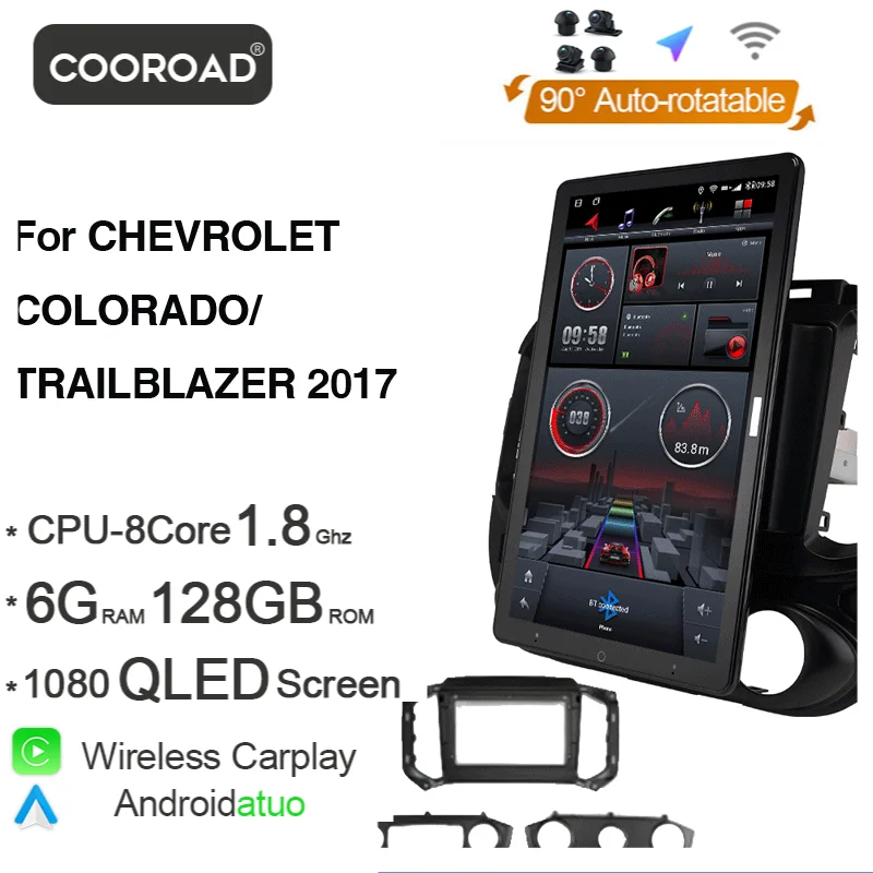 

Экран Tesla 13,3 "QLED Android 10 автомобильный проигрыватель с радио и GPS Carplay 1920*1080 навигация для Chevrolet Blazer Колорадо S10 2017 2018