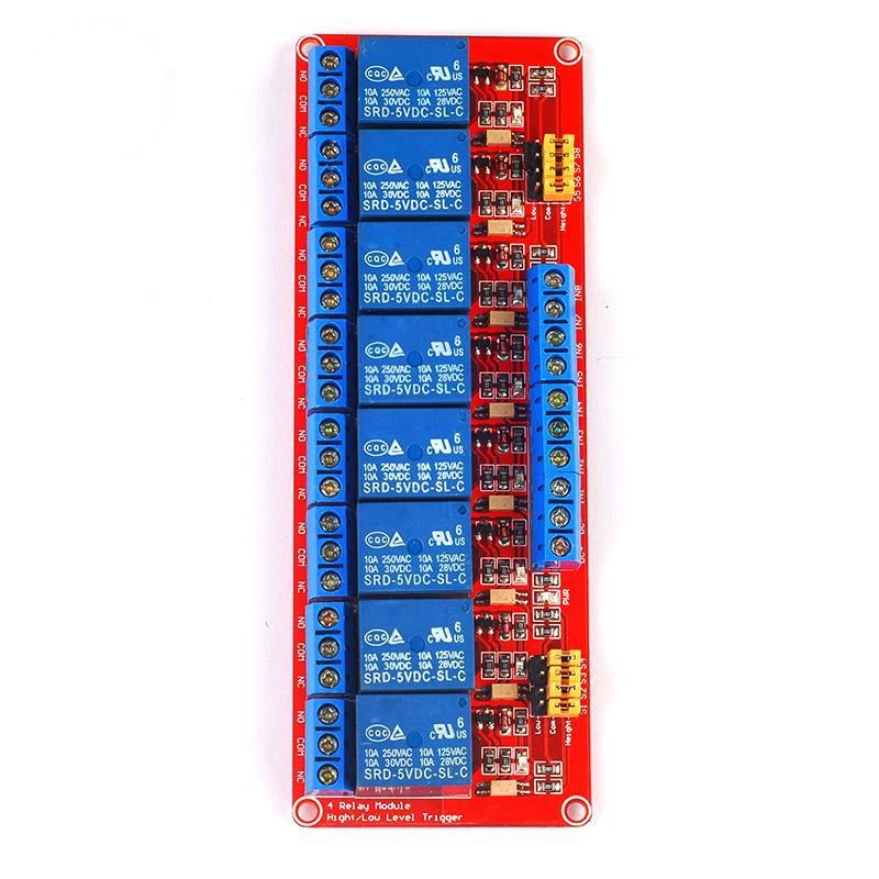 

30PCS/ lot 8 Road 5v With Optocoupler Isolation High And Low Level Trigger Relay Module Expansion Board Plc Control