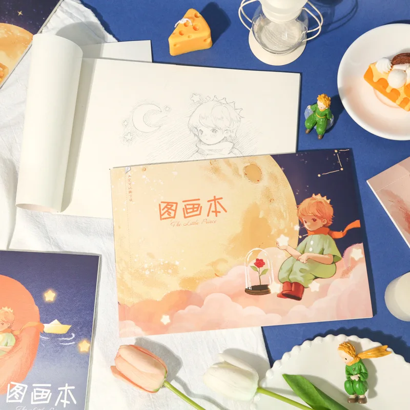 

4PCS/LOT Embrace The Sky Theme Lovely Cartoon Sketchbook DIY Painting Notebook A4 30 Sheets Blank Paper Children Sketch Book