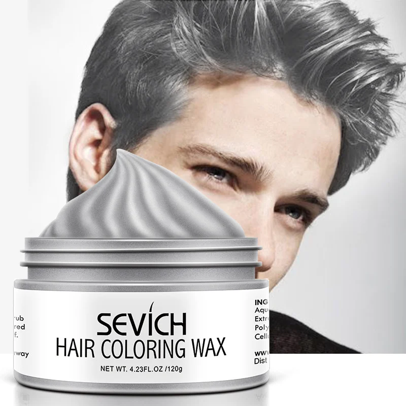 

Воск для временного окрашивания волос для мужчин, модная крем-краска для волос, гель для окрашивания волос, Стайлинг, серебристо-серый, 120 г