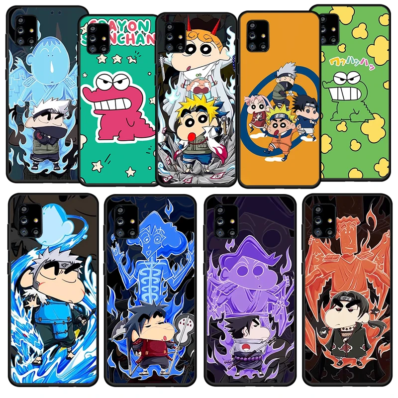 

Crayon Cute Shin-chan For Samsung Galaxy A52S A72 A71 A52 A51 A12 A32 A21 4G 5G Fundas Soft Silicone Black Phone Case Capa Coque