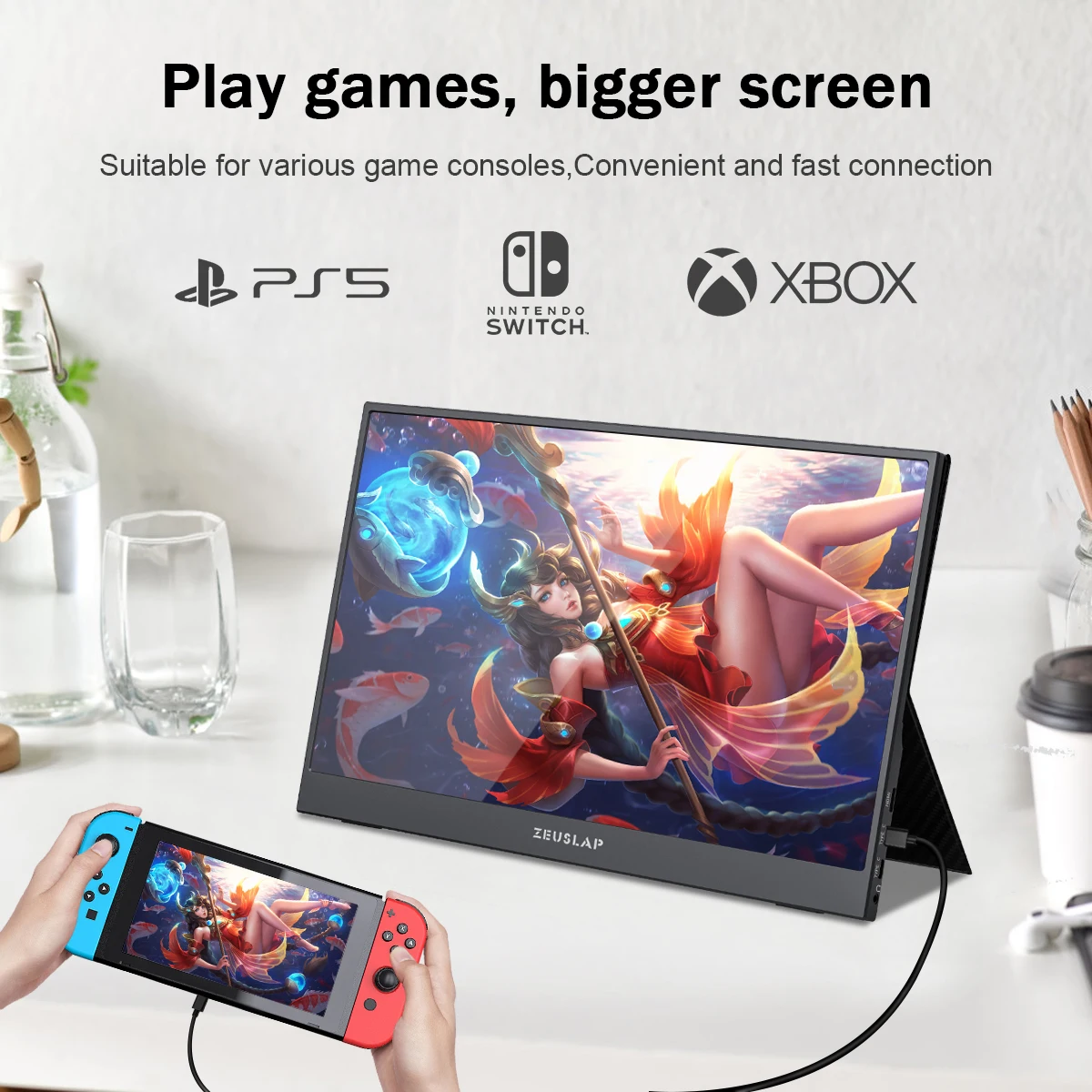 Портативный сенсорный экран ZEUSLAP 15 6 дюйма 1920*1080P Тип C HDMI совместимый игровой