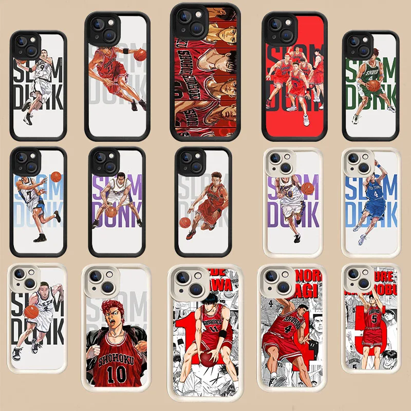 WD-24 Slam Dunk Белый ступенчатый чехол из ТПУ для iPhone X XS XR 8 11 12 13 Mini Plus Pro Max