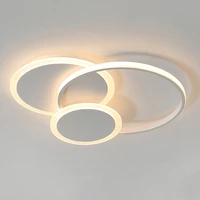 simple modern led ceiling lamps for bedroom living room kitchen study white ring round remote control chandelier lights fixture