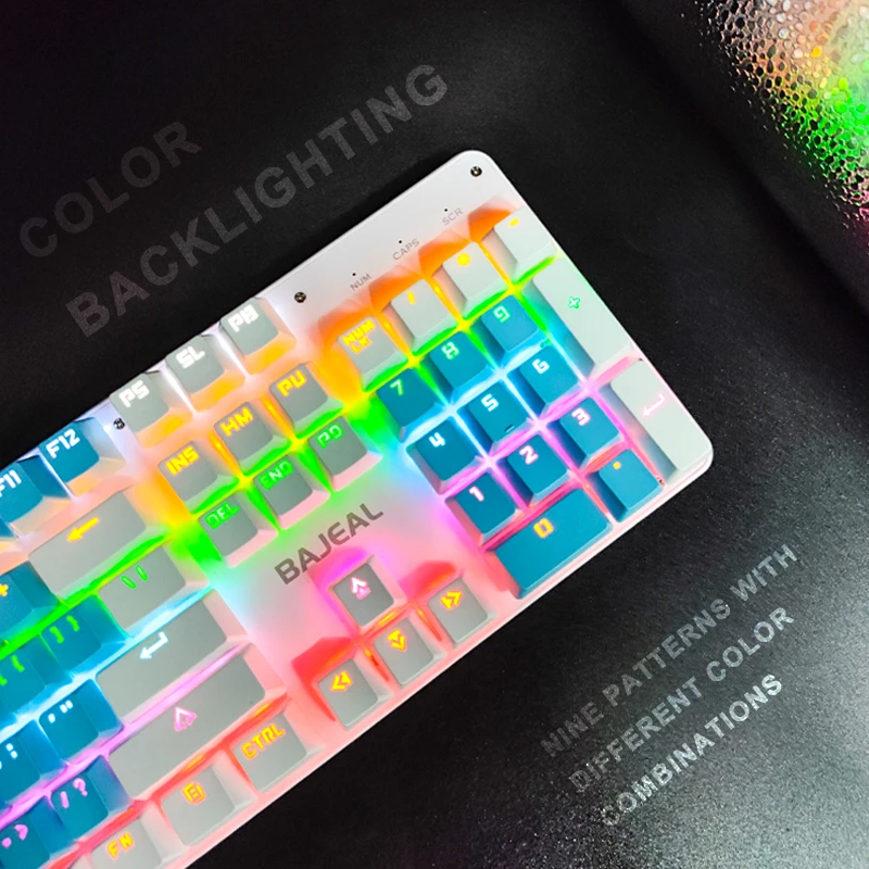 

Игровая механическая клавиатура 87 клавиш красная ось Двойное Подключение USB Проводная RGB Киберспорт Подсветка клавиатуры ослепительный цвет отправка оси