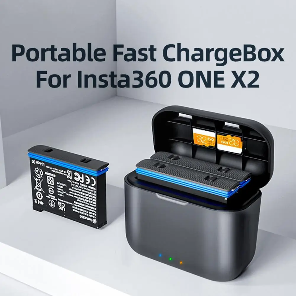 

Зарядное устройство для Insta360 ONE X2, USB Type-C, для быстрой зарядки, коробка для хранения карт MicroSD для Insta 360, ONE X 2, X2C8