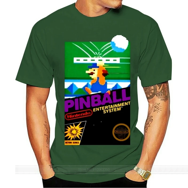 

Pinball Nes Classic Black Box Video Game T Shirt fashion t-shirt men cotton brand teeshirt