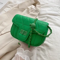 female chain one shoulder crossbody messenger side bag 2022 summer luxury fashion designer pu leather womens handbags purses