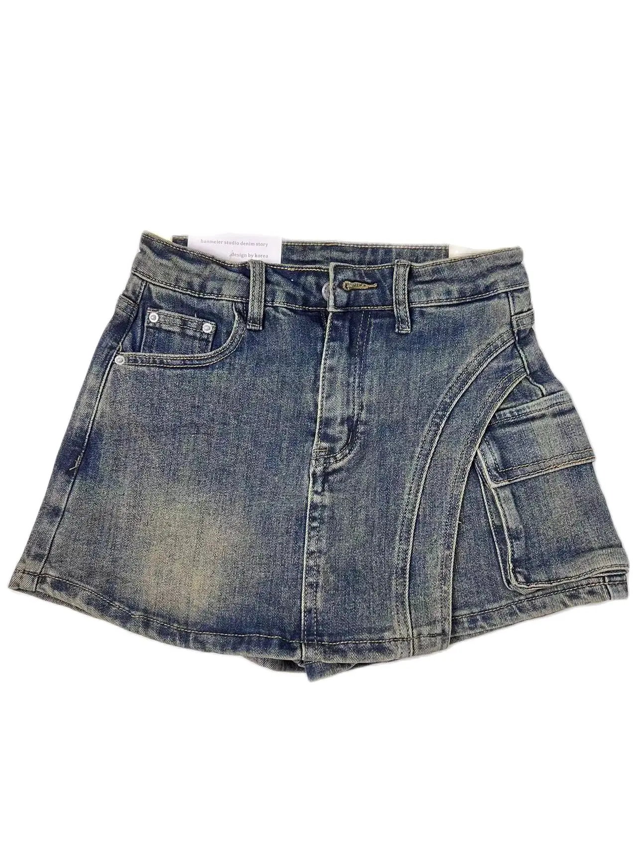 

Joskaa Sexy High Waisted Denim Stretch Skirts for Women 2023 Fashion Y2K Pockets Mini Skirt Female Bottoms Harajuku Streetwear