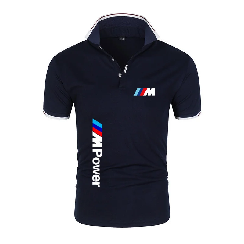 2022 Summer Fashion short sleeve casual Brand  M car logo Printing Men's POLO shirt Power high quality Cotton Men's short sleeve