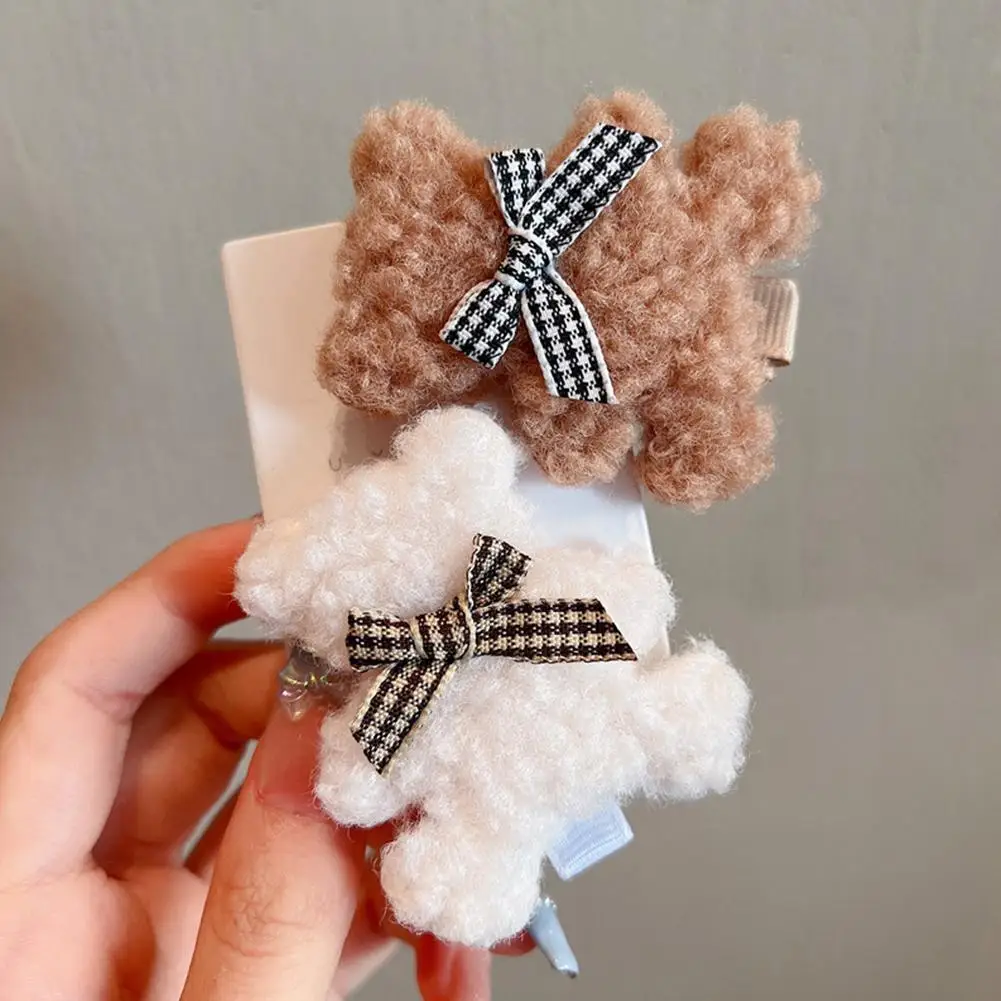 

Autumn Winter Plush Bear Hairpin Clip Girl Side Clip Hair Accessories Headdress Bangs Clip Mujer Hairpin Hair Jewelry