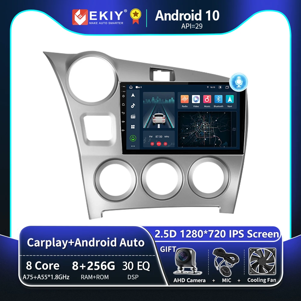 

EKIY T8 8G 256G For Toyota Matrix 2 E140 2009 - 2014 Car Radio Multimedia Video Player Navigation GPS Android Auto No 2 Din DVD