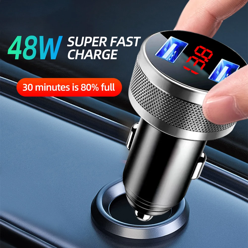 

Автомобильное зарядное устройство с двумя USB-портами, 48 Вт