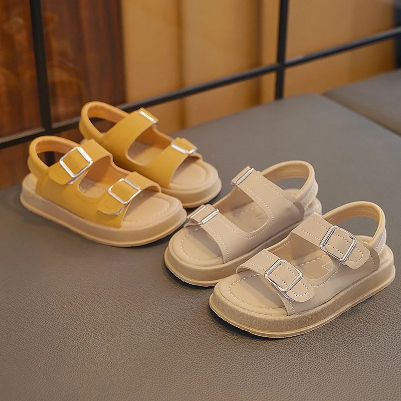 Сандалии для девочек Новинка 2024 летняя спортивная обувь на мягкой подошве модная