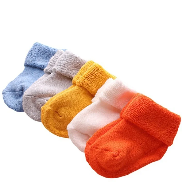 5 комплектов Детские осенне-зимние носки из шерсти и хлопка